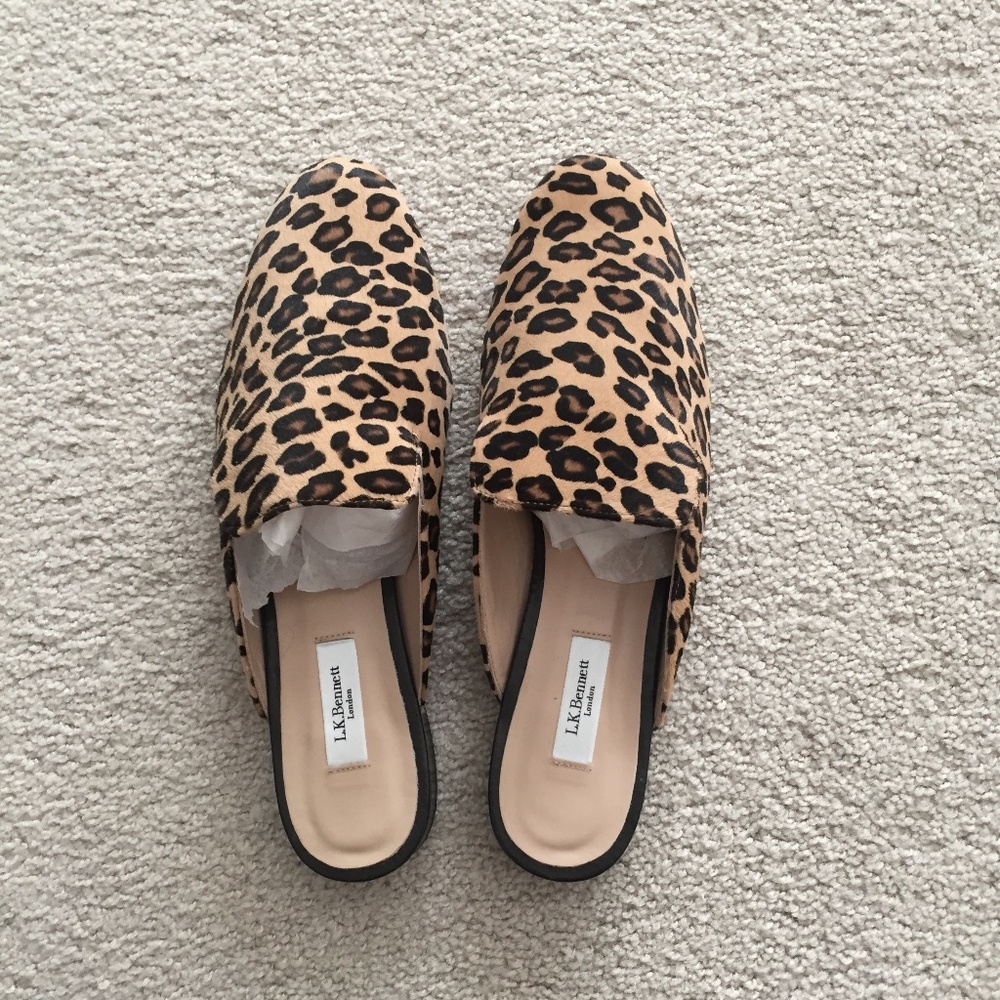 L.K. Bennett Animal Print Mules/Slides, Size 38.5